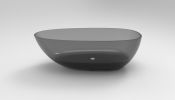 71'' Stone Resin Oval Modern Art Color Transparent Freestanding Soaking Bathtub Black Ash