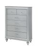 Galaxy Home Modern Attractive 6 Drawer Amber Chest in Silver made with Wood