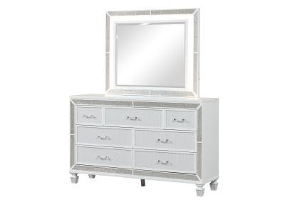 Crystal Dresser Made With Wood Finished in White