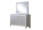 Sterling Mirror Framed Dresser Made With Wood in Silver Color