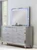 Sterling Mirror Framed Dresser Made With Wood in Silver Color