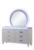 Perla 6 Drawer LED Dresser Made with Wood in Milky White