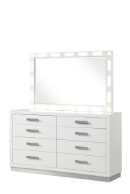 Coco 8 Drawer Dresser Made with Wood in Milky White