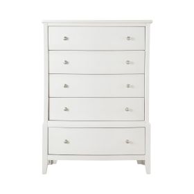 Transitional Style Antique White Finish 1pc Chest of 5x Drawers Birch Veneer Wooden Bedroom Furniture