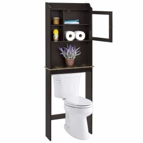 Modern Over The Toilet Space Saver Organization Wood Storage Cabinet for Home;  Bathroom - Espresso