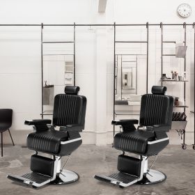 Men's Hairdressing Chair High-End Reclining Chair Black