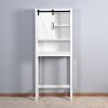 Over-the-Toilet Storage Cabinet, Space-Saving Bathroom Cabinet, with Adjustable Shelves and A Barn Door 27.16 x 9.06 x 67 inch