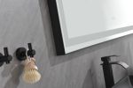 84*48 LED Lighted Bathroom Wall Mounted Mirror with High Lumen+Anti-Fog Separately Control