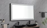 LTL needs to consult the warehouse address 84*36 LED Lighted Bathroom Wall Mounted Mirror with High Lumen+Anti-Fog Separately Control