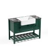 Solid Wood Bathroom Vanities Without Tops 48 in. W x 20 in. D x 33.60 in. H Bathroom Vanity in green