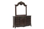 Cherry Finish Formal Bedroom Furniture 1pc Dresser w 9x Drawers Bottom Cabinet Adjustable Shelf Traditional Design Wooden Furniture