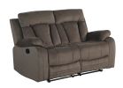 Global United Reclining Transitional Microfiber Fabric Loveseat