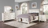 Casual White Finish 1pc Chest of Drawers Antique Bronze Tone Knobs Bun Feet Bedroom Furniture