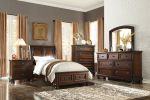 Transitional Bedroom 1pc Chest of Five Drawers Bun Feet Brown Cherry Finish Birch Veneer Home Furniture