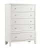 Transitional Style Antique White Finish 1pc Chest of 5x Drawers Birch Veneer Wooden Bedroom Furniture