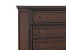 Transitional Bedroom 1pc Chest of Five Drawers Bun Feet Brown Cherry Finish Birch Veneer Home Furniture