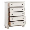 Casual White Finish 1pc Chest of Drawers Antique Bronze Tone Knobs Bun Feet Bedroom Furniture