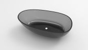 71'' Stone Resin Oval Modern Art Color Transparent Freestanding Soaking Bathtub Black Ash