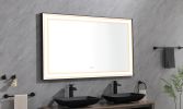 LTL needs to consult the warehouse address 84*36 LED Lighted Bathroom Wall Mounted Mirror with High Lumen+Anti-Fog Separately Control