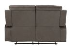 Global United Reclining Transitional Microfiber Fabric Loveseat