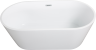 Deluxe High-Gloss Acrylic Freestanding Soaking Bathtub with Chrome Overflow and Drain, cUPC Certified - 67*31.1 22A02-67