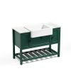 Solid Wood Bathroom Vanities Without Tops 48 in. W x 20 in. D x 33.60 in. H Bathroom Vanity in green