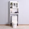 Modern Over The Toilet Space Saver Organization Wood Storage Cabinet for Home;  Bathroom -White