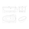 71"Inside White outside black solid surface stone soaking tub Bathroom freestanding bathtub for adult