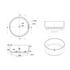 49inch round solid surface bathtub