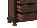 Transitional Bedroom 1pc Chest of Five Drawers Bun Feet Brown Cherry Finish Birch Veneer Home Furniture