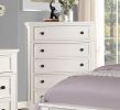 Casual White Finish 1pc Chest of Drawers Antique Bronze Tone Knobs Bun Feet Bedroom Furniture