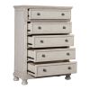 Wire-Brushed White Finish 1pc Chest of Drawers with Ball Bearing Glides Transitional Bedroom Furniture