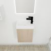 Bathroom Vanity With Single Gel Sink; Soft Close Doors; 16 Inch For Small Bathroom