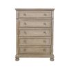 Bedroom Chest 1pc Wire Brushed Gray Finish Birch Veneer Drawers with Ball Bearing Glides Transitional Furniture