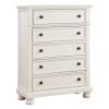 Casual White Finish 1pc Chest of Drawers Antique Bronze Tone Knobs Bun Feet Bedroom Furniture