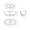 59inch Dark grey solid surface bathtub for bathroom