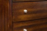 Dark Cherry Finish 1pc Chest of 5x Drawers Satin Nickel Tone Knobs Transitional Style Bedroom Furniture