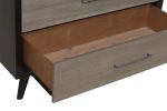 Modern Two-Tone Finish 1pc Chest of Drawers Walnut Veneer Tapered Turned Legs Bedroom Furniture