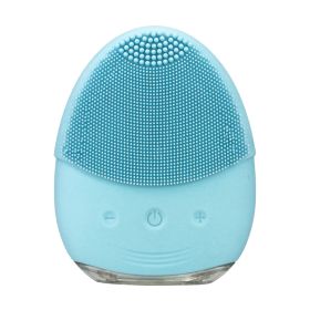 Silicone Wireless Charging Facial Washing Machine (Option: Sky blue)