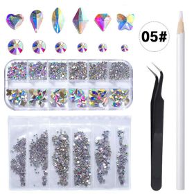 1Box Nail Art Jewelry Diamond Nail Art Rhinestone Nail Art Jewelry Rhinestone Flat bottom diamond small diamond white crystal flash diamond nails (design: 05#)