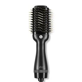 Hair Dryer 3 in 1 Hot Air Brush Styler and Volumizer Blow Dryer Salon Blower Brush Electric Hair Straightener Curler Comb (Color: Black)