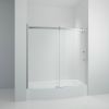 TRUSTMADE Frameless Curved Bathtub Shower Doors 60&quot; Width x 58&quot; Height with 1/3&quot;(8mm) Clear Tempered Glass Finish; K07N-1