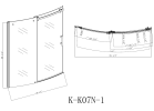 TRUSTMADE Frameless Curved Bathtub Shower Doors 60&quot; Width x 58&quot; Height with 1/3&quot;(8mm) Clear Tempered Glass Finish; K07N-1