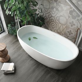 Solid Surface Freestanding Bathtub (Color: as Pic)