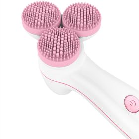 3D Smart Massage Cleanser Electric Cleanser Electric Silicone Facial Cleanser (Color: Pink)