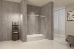 TRUSTMADE Frameless Curved Bathtub Shower Doors 60&quot; Width x 58&quot; Height with 1/3&quot;(8mm) Clear Tempered Glass Finish; K07N-1